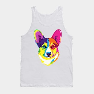 Rainbow Corgi Pop Art Dog Lover Welsh Tank Top